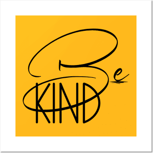 Be Kind Yellow Positive Inspirational Christian Faith Based Design Posters and Art